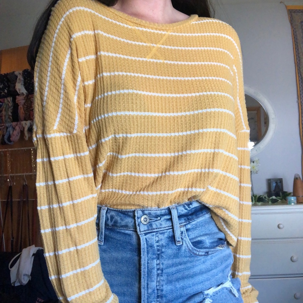 Striped yellow long sleeve shirt